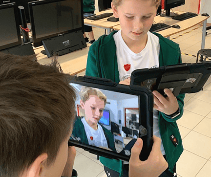 Students on tablets