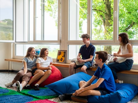 Students relaxing at the boarding house