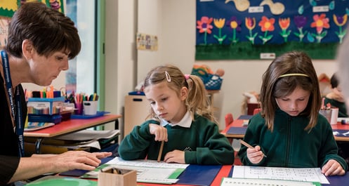 Wrting in Kindergarten at Haut-Lac School