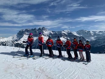 Skiing in primary at Haut-Lac School